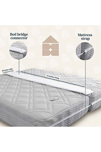 COOYA Bed Bridge Twin to King Converter Kit,with Strap,Convenience,Easy Storage,for Guests Stayovers