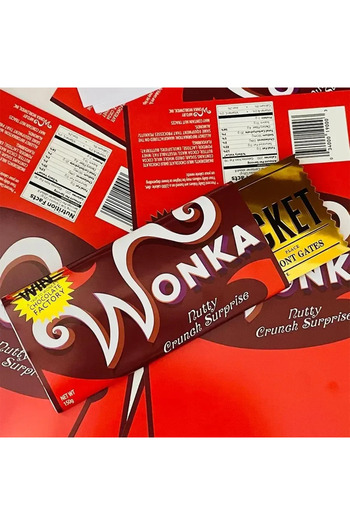 Choice A with package Wonka Charlie Chocolate Golden Ticket Anime Gold Voucher Brooch Pin Badges Metal Pins
