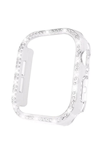 REDz Accessories Carcasă de cristal pentru Apple Watch Series 10, protecție bara de protecție, pietre decorative - Watch 46mm Series 10