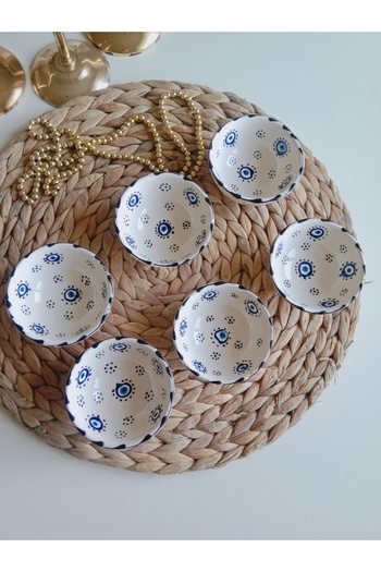 Den Tasarım Hediyelik Evil Eye Bead 6-Piece Bowl Snack Bowl, Fruit Bowl
