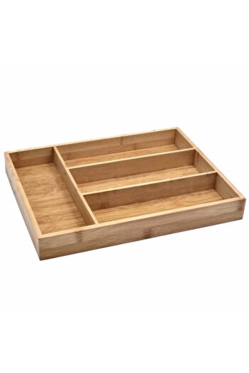 PUFO Cuisine bamboo cutlery organizer with 4 compartments, 33 x 25 cm