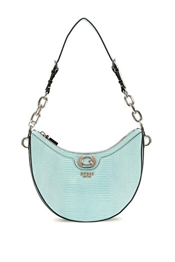 Guess Orlina Top Zip Shoulder Bag Women's Blue Shoulder Bag Hwkg9531180-Aqr
