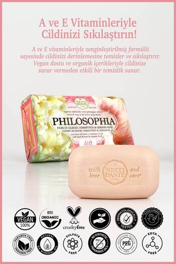 Nesti Dante Philosophia Prebiotic Solid Soap 250 Gr |   Nourishing and Moisturizing | White Clay, Oatmeal