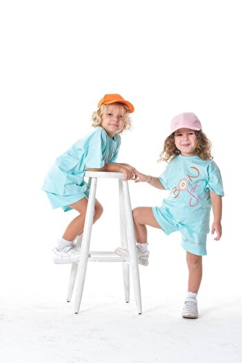 2kids2mom Unisex Turquoise T-Shirt and Shorts Set (2-7 Years)