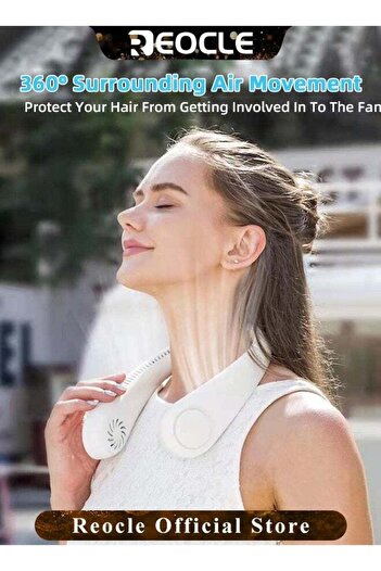 REOCLE Neck Fan Hands Free Bladeless 360° Cooling Personal Fan for Outdoor Sports Home Office Travel