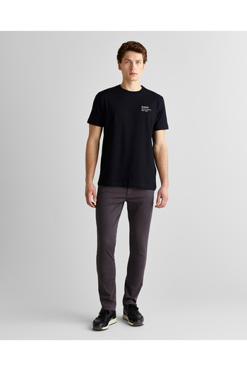 Gant Erkek Siyah Regular Fit Bisiklet Yaka Logolu T-shirt