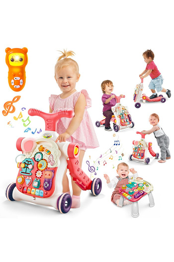 indiggo Antemergator Multifunctional 5 In 1 Trotineta, Scuter, Centru Activitati , Gogolittlebaby, Pink