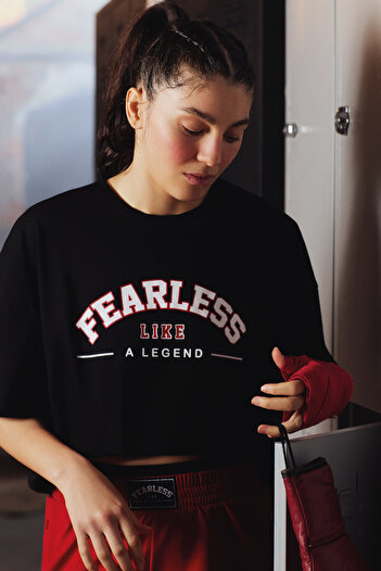 Penti Fearless Black T-Shirt - Συλλογή Seren Moon Çetin
