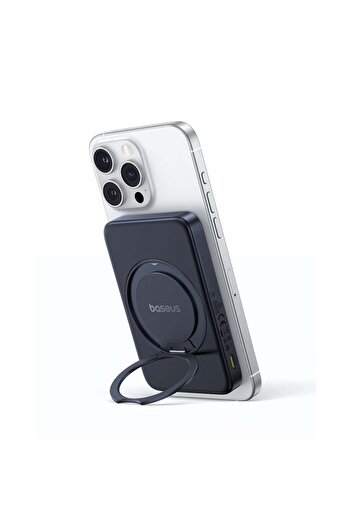 Baseus External Battery, Fast Charging, Magnetic, Type-C, Qi2, 20W, 5000mAh, Type-C Cable, PicoGo, Black