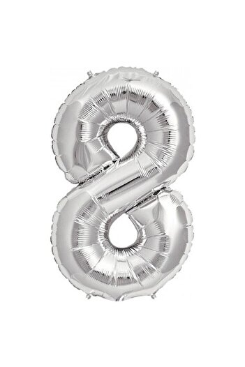 hediyeofisi 100 Cm Silver Gray Large Size Foil 0 Number Balloon 40inc