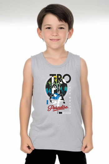 FYK KİDS Boy's Tropical Printed Top-Bottom Suit