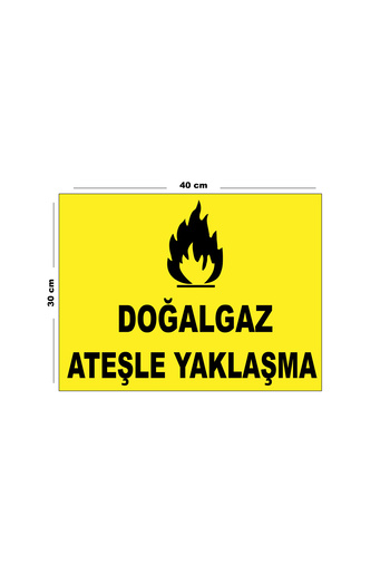 Lucena Metal Natural Gas Fire Approach 30cm X 40cm A3 Size Warning Sign Directional Sign