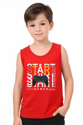 FYK KİDS Boy's Printed Zero Sleeve 06 Start Set Top-Bottom