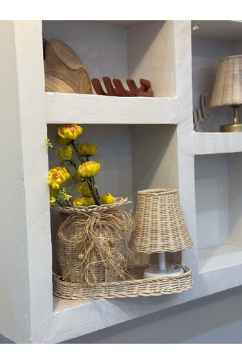 Maison Avf Set of 4 Rattan Yellow Poppy Vases