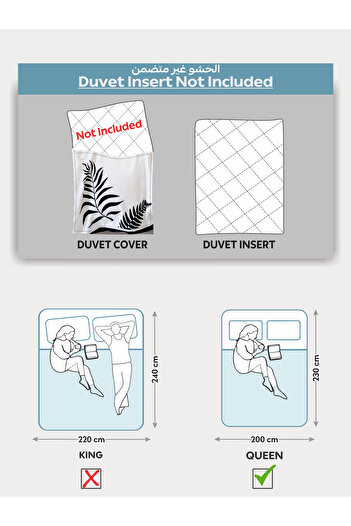 Donetella Printed Duvet Cover Set 6-pcs – Queen Size 200x230 Cm, Microfiber Fabric, No Filler Inside