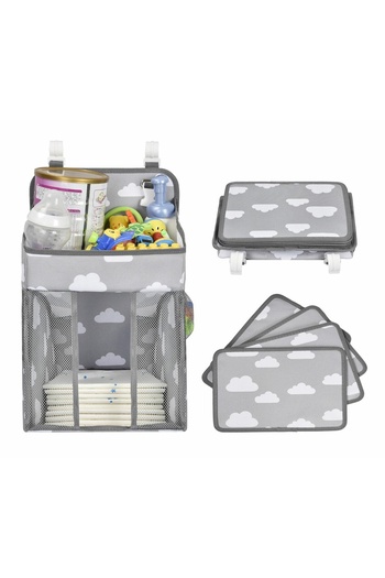 zola Multifunctional organizer for baby's crib, hooks, foldable, 43x28x20 cm, gray