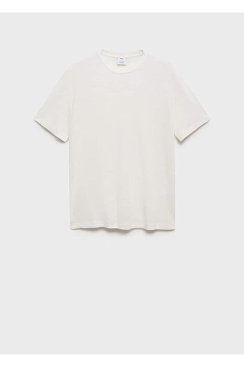 MANGO Man Slim fit keten tişört