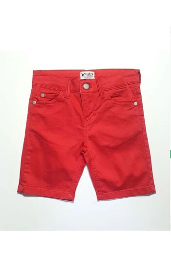 DEMOİSELLE Boy's Woven Classic Five Pocket Shorts - Red