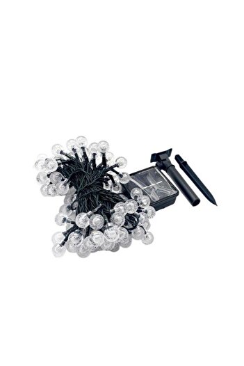 Flippy Christmas Lights, Crystal Globes, 100 LEDs, 12 meters, Warm White, Solar Powered, Light Sensor, Flip