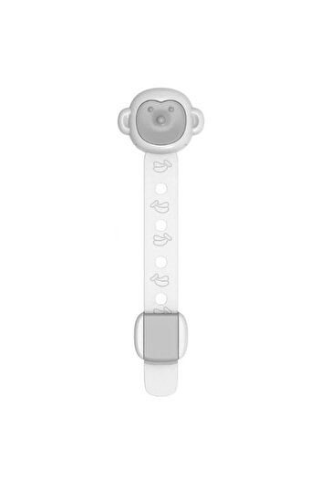 Flippy Safety Lock for Doors and Drawers, Flippy, Double Closure System, Monkey Model, White