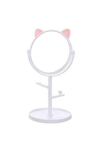 OEM Cosmetic Mirror with Foot HDotire 360 Degrees, 15 cm Diameter, Round Base Jewelry Holder + 2