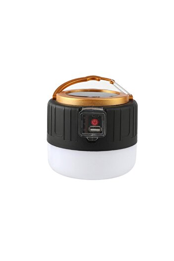 Flippy Lampă portabilă - solară + încărcare USB, afișaj inteligent al bateriei, rază de acțiune de 32 m, 3 moduri, neagră