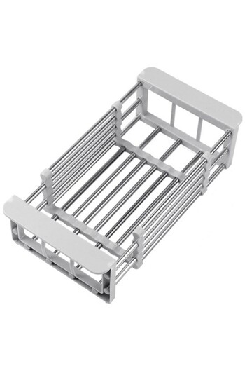 Flippy Extendable Kitchen Drainer, 24.5 x 16.5 x 9.5 cm Light Gray