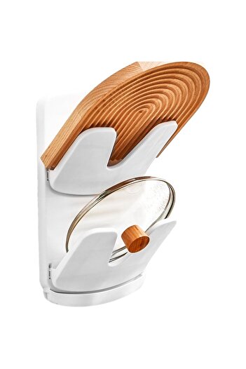 Flippy Kitchen Holder, Flippy, for Lids/Chopsticks, Drainage Collection, 33.3 x 20.7 x 3.5 cm, White