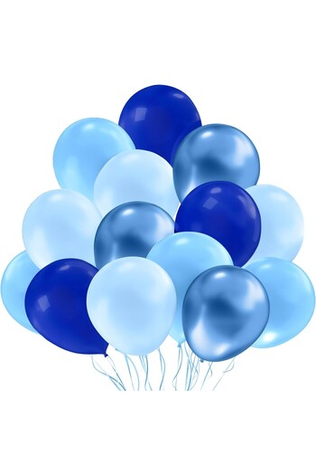 Flippy Set of 10 Latex Balloons, Flippy, Party Model, Blue in Different Shades, 30 cm, 2.8 g