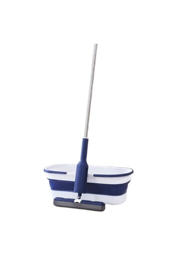 Flippy Telescopic Mop Set with Foldable Bucket, Flippy, Blue, 32 cm, Adjustable Handle 140 cm, Efficient Wr