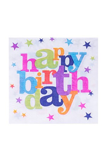 Flippy Set 10 Napkins Happy Birthday, Flippy, Party Themed, 33x33 cm, Multicolor