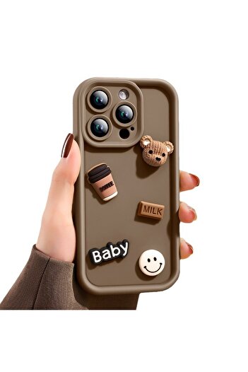 Flippy Protective Case, Flippy, for Apple iPhone 16, 3D Bear Model, Shockproof, Impact Resistant, Camera Pr