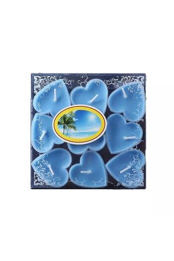 Flippy 9 lumânări în formă de inimă, pliabile, Ziua Îndrăgostiților, aromă tropicală, timp de ardere 3,5 ore, parafină, 4 x 2 cm