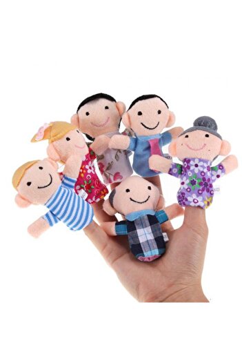 zola Finger puppet set, 6 pieces, textile, cute family, diameter 3 cm
