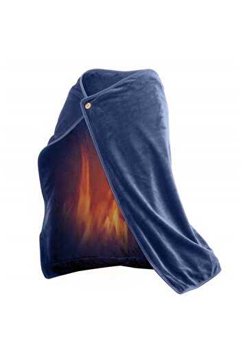 Flippy Blanket - Blue shawl with USB charging heating source