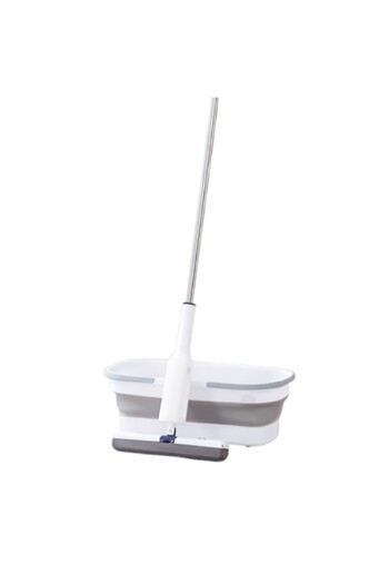 Flippy Telescopic Mop Set with Foldable Bucket, Flippy, Grey, 32 cm, Adjustable Handle 140 cm, Easy and Eff