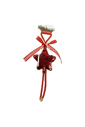Flippy Christmas Tree Ornament Star with Sequins, Flippy, Red, Wood, 25 cm