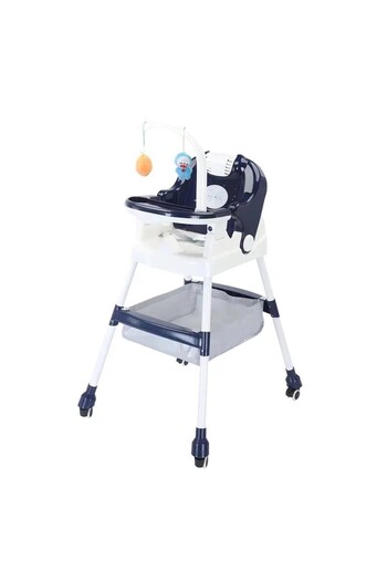 Flippy Children's Highchair, Flippy, Multifunctional, Folding, with Wheels, Storage Basket, Plastic, Safety