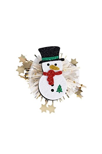 Flippy Hair Clip, Flippy, Christmas Theme, Snowman Pattern, Canvas, 8.5 x 8.8 cm, Multicolor