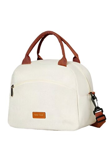 Flippy Thermal Lunch Bag, Multifunctional, Compartmented, Waterproof, 26x14.3x21.2 cm, Cream