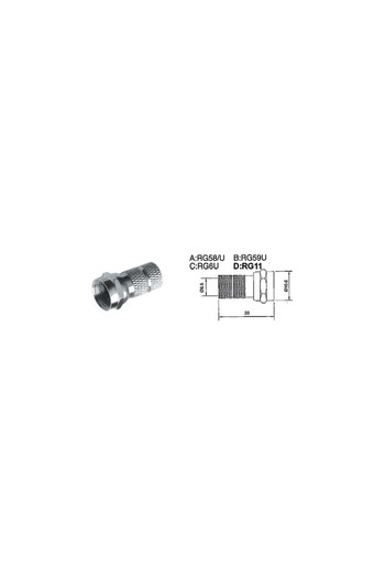 OEM Male F plug 7mm nickel-plated copper