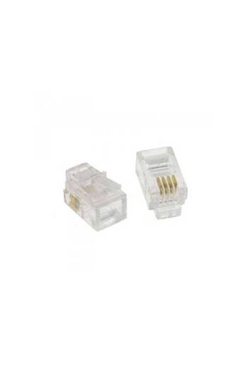 Well RJ10 4P4C modular telephone jack, gold-plated contacts