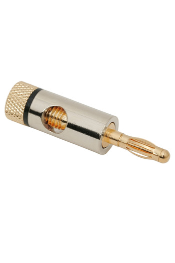 OEM Gold-plated audio banana male plug 4mm cable black ring
