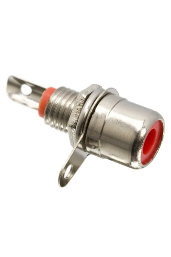 OEM RCA female jack, red nickel-plated panel