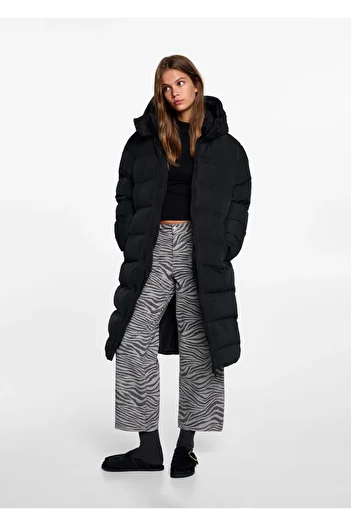 MANGO Woman Black Girl's Coat 77005633