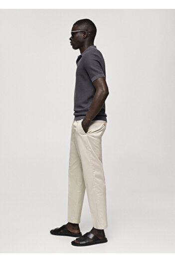 MANGO Woman Beige Men's Trousers 77010571