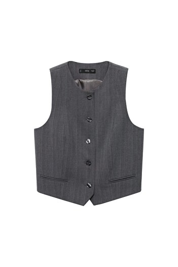 MANGO Gray Women's Vest 77036725