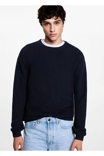 MANGO Woman Boy's Navy Blue Sweater