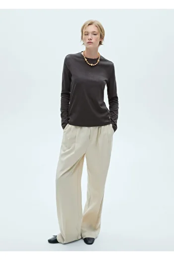 MANGO Woman Dark Gray Women's T-Shirt 77055642