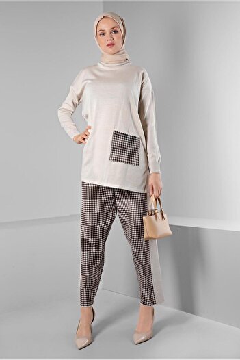 Alvina Patterned Double Knitwear Trousers with PocketsTeam 43221